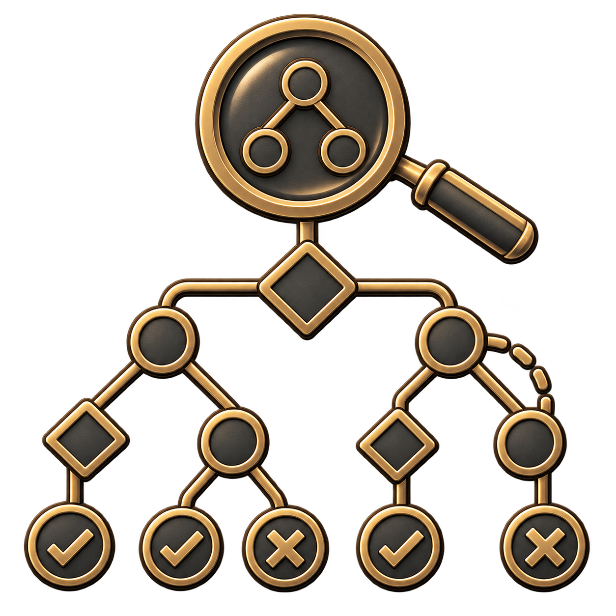 Decision tree representing alternative explanations