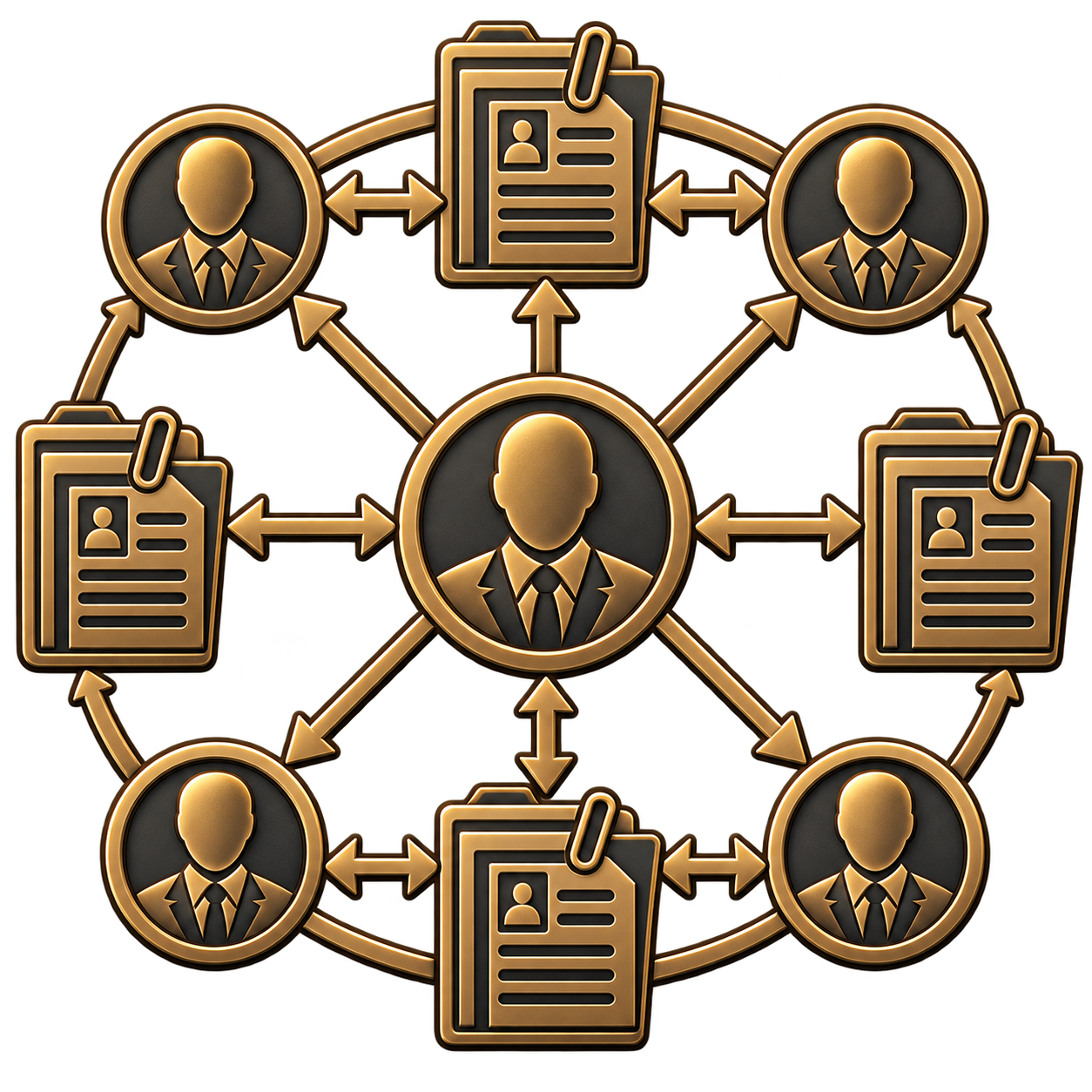 Network of people and records representing coordination evidence