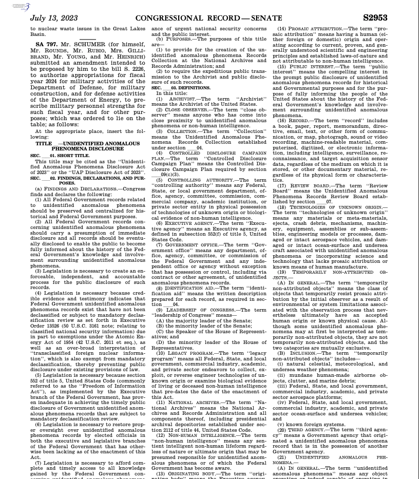 First page of S.Amdt.797 to H.R. 2670 in the Congressional Record